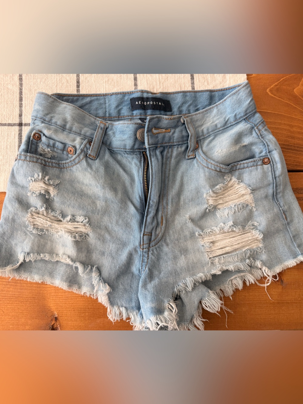 Aeropostale Light Blue Distressed Denim Women’s/kids Shorts